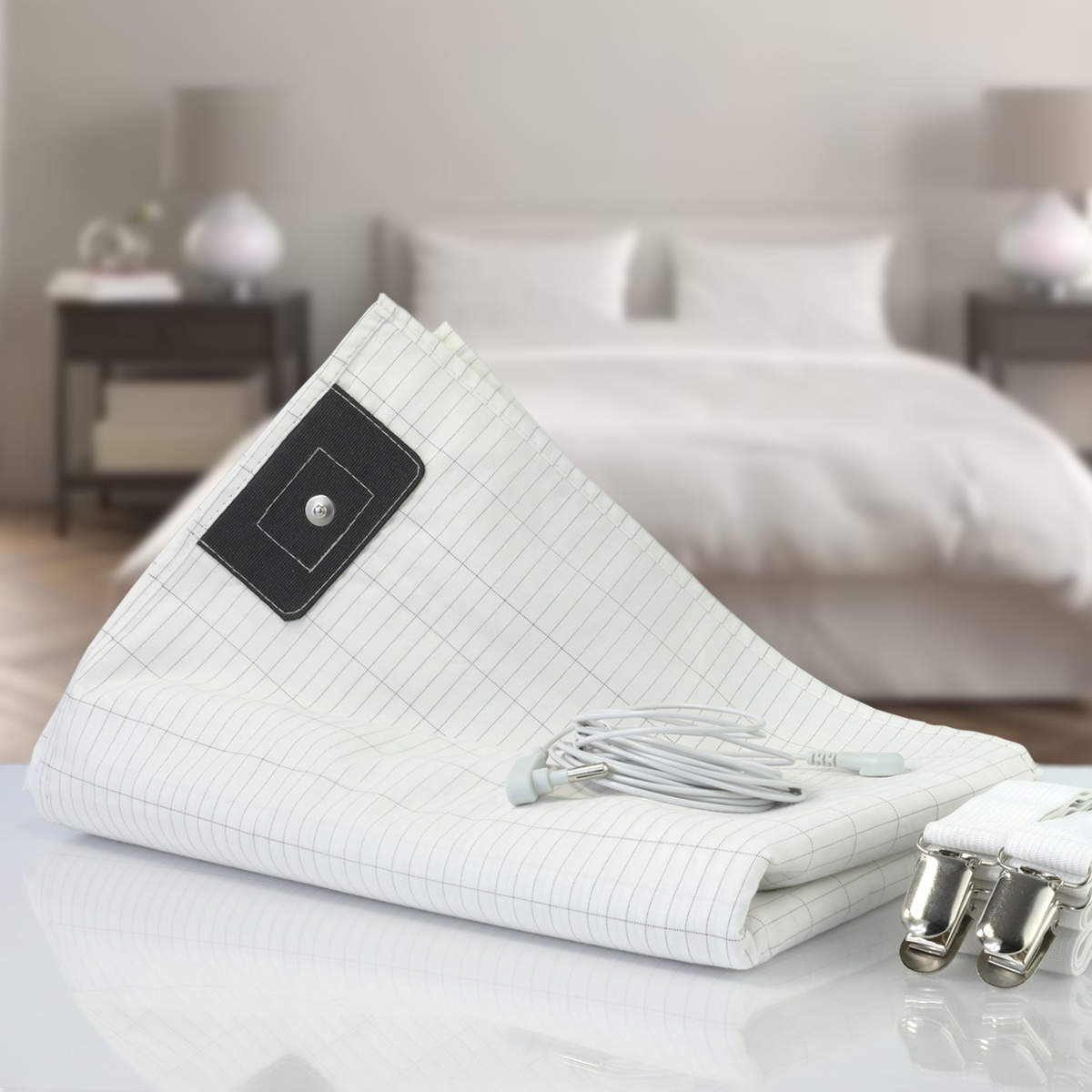 Grounding Bed Sheet Anti-Static Grounding Sheet Conductive 95% Cotton and 5% Soft Silver Fiber Flat Sheets Sleep Bed Mat